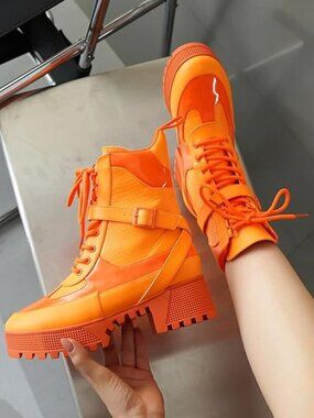 Women's Chunky Heel Combat Boots